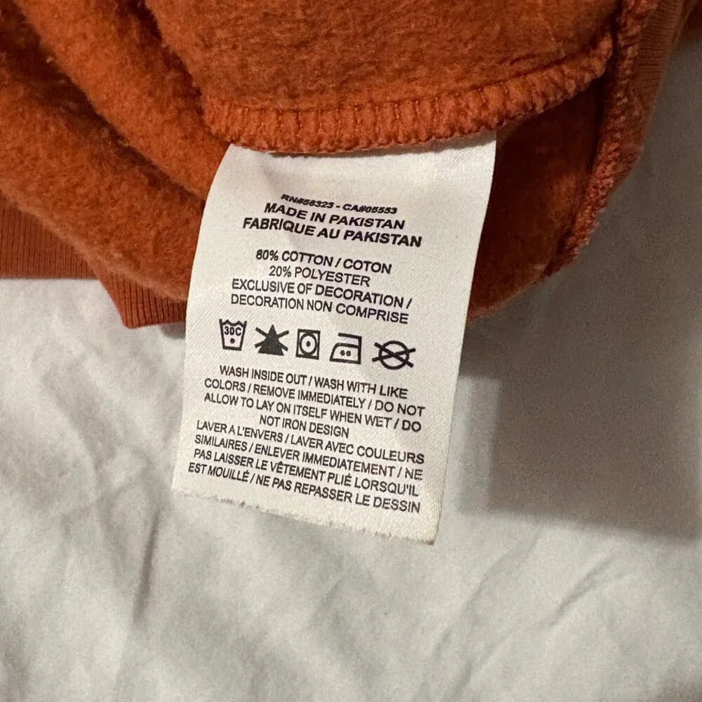 Nike Burnt Orange Oversized Cropped Crewneck Sweatshirt Cotton Blend Pullover XS - Picture 8 of 10